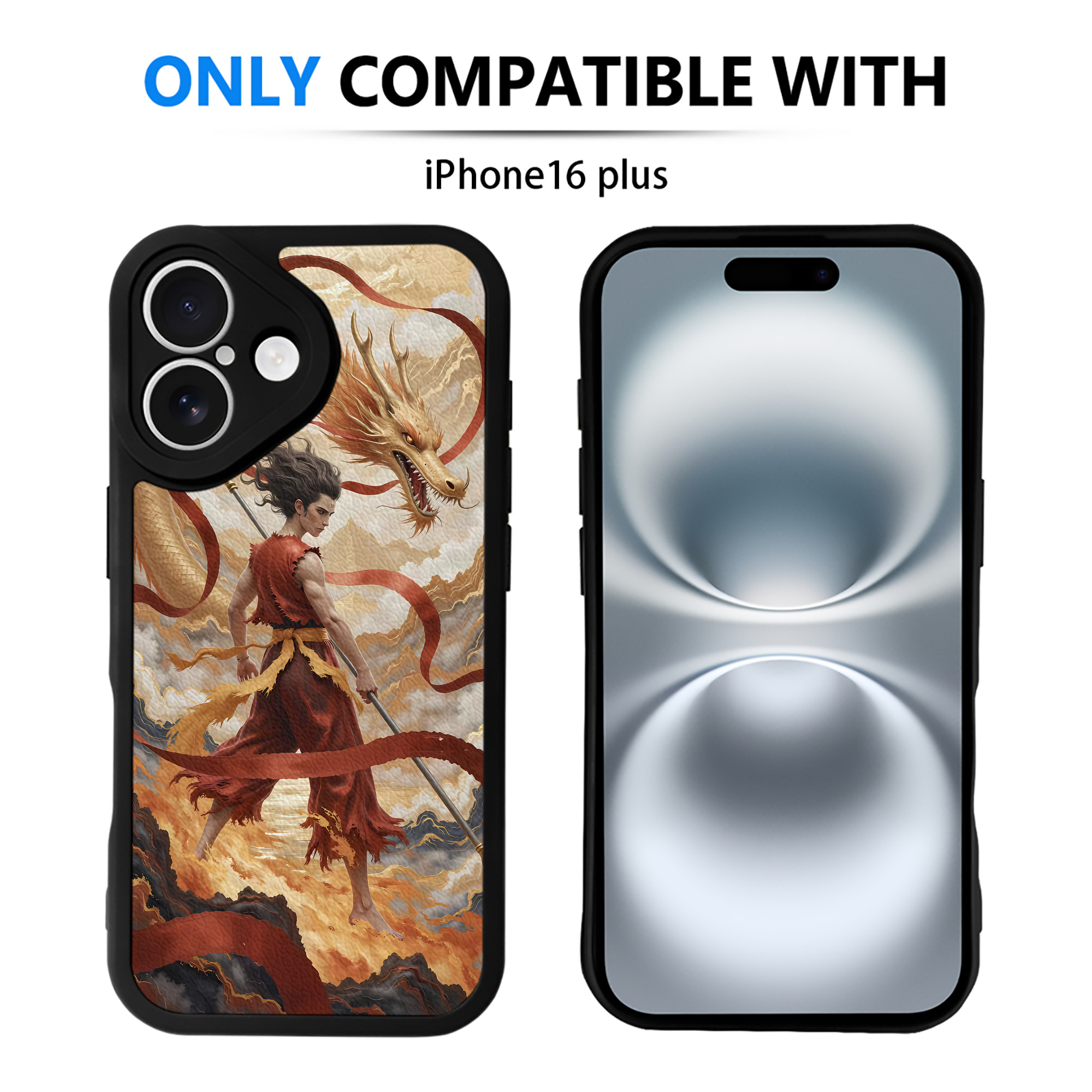 （画像用） Ne Zha 2 ナタ 魔童の大暴れ 【iPhone 16シリーズ対応】シリコンスマホケース（レザー調） 材質：シリコン